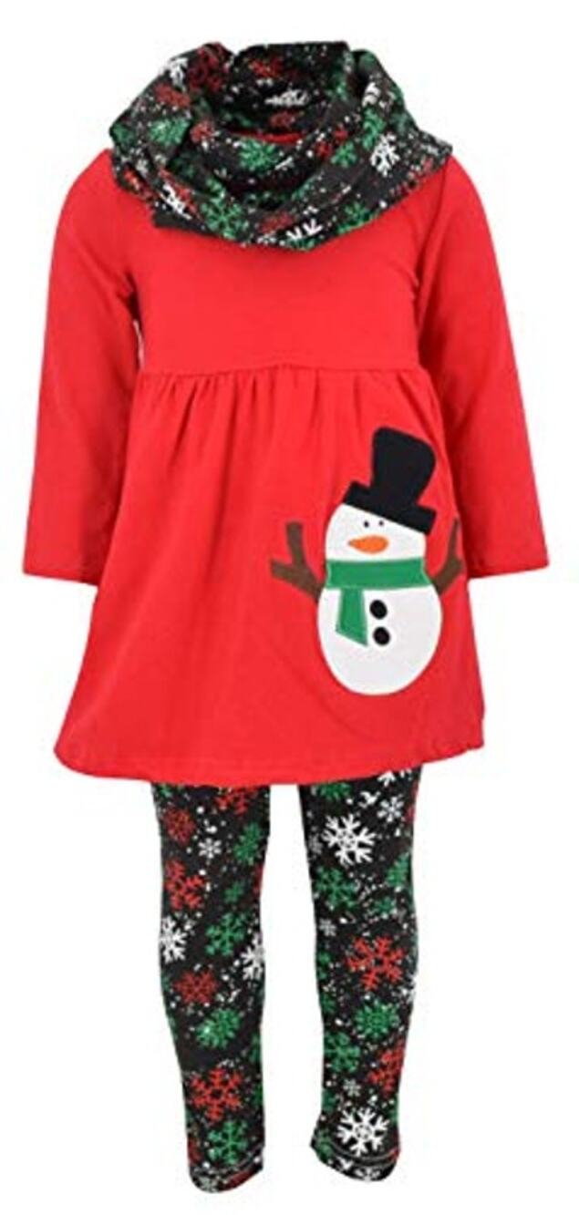 Snowman Snowflake Holiday Christmas Dress Set 120